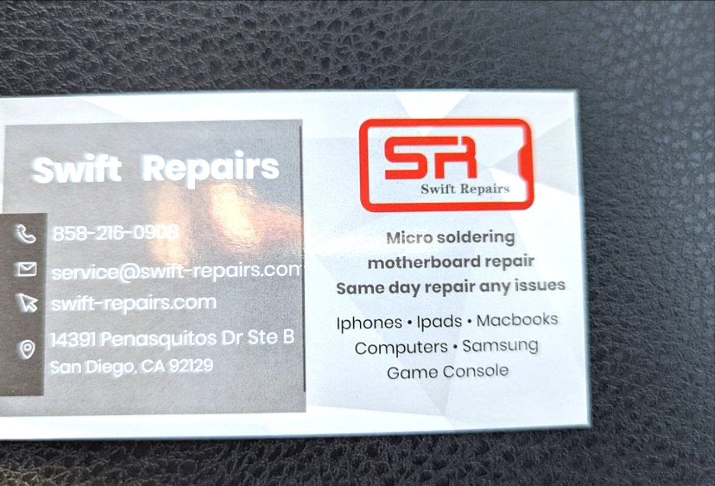 Swift Repairs sign and repair services